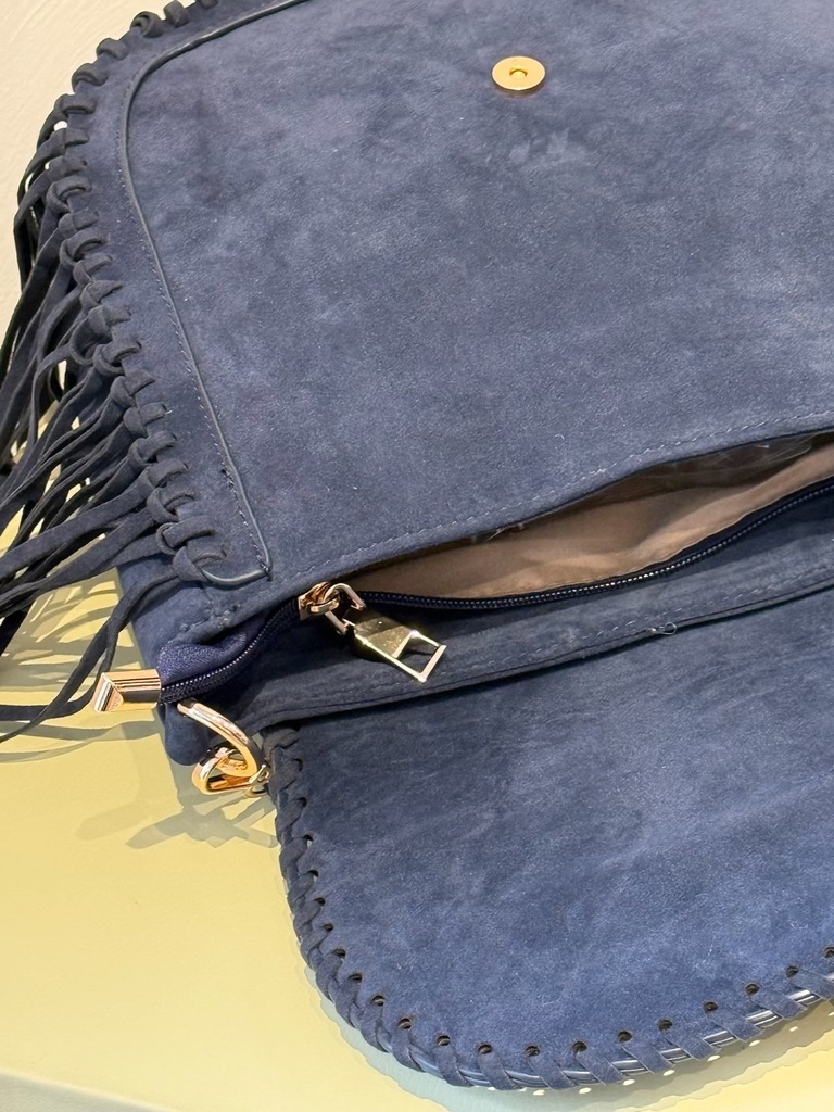 Borsa con frange Blu - immagine 2